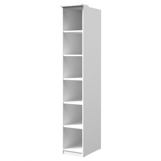 Bibliothèque chambre, 6 niches, couleur blanc, Gamme MitaBlanc