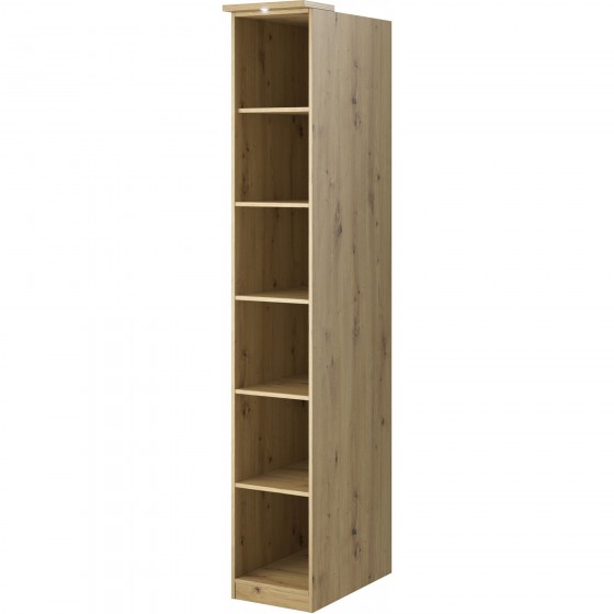 Bibliothèque chambre, 6 niches, couleur bois, Gamme MitaBois