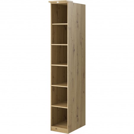 Bibliothèque chambre, 6 niches, couleur bois, Gamme MitaBois