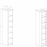Bibliothèque chambre, 6 niches, couleur bois, Gamme MitaBois