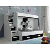 Lit superposé enfant avec tiroir de rangement et esacalier, Gamme dream