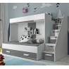 Lit superposé enfant avec tiroir de rangement et esacalier, Gamme dream