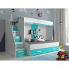 Lit superposé enfant avec tiroir de rangement et esacalier, Gamme dream