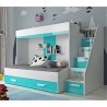 Lit superposé enfant avec tiroir de rangement et esacalier, Gamme dream