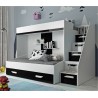 Lit superposé enfant avec tiroir de rangement et esacalier, Gamme dream