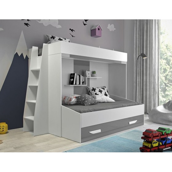 lit superposé enfant avec tiroir de rangement et etagere, Gamme dream 9