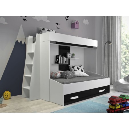 lit superposé enfant avec tiroir de rangement et etagere, Gamme dream 9