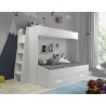 lit superposé enfant avec tiroir de rangement et etagere blanc, Gamme dream