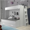 lit superposé enfant avec tiroir de rangement et etagere blanc, Gamme dream