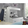 lit superposé enfant avec tiroir de rangement et etagere blanc, Gamme dream