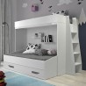 lit superposé enfant avec tiroir de rangement et etagere blanc, Gamme dream