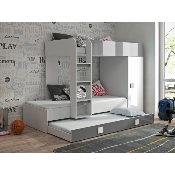 Lit gigogne enfant avec armoire et tiroir, Gamme dream