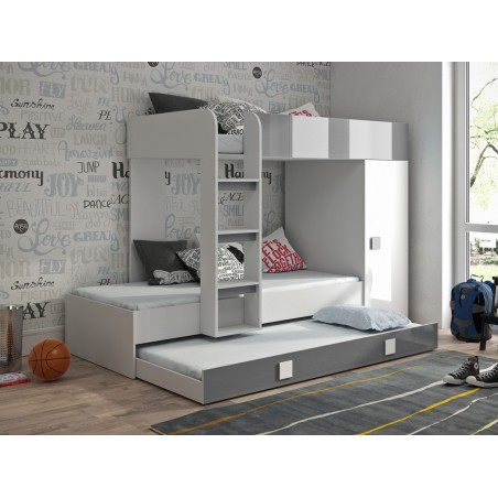 Lit gigogne enfant avec armoire et tiroir, Gamme dream