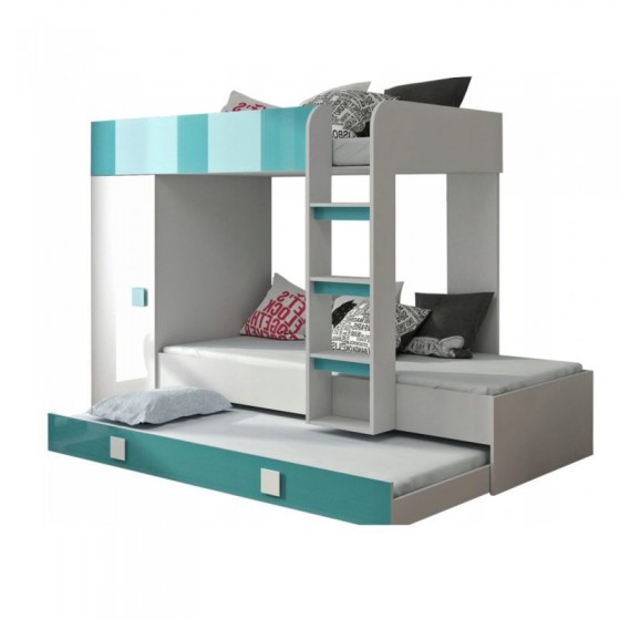 Lit gigogne enfant avec armoire et tiroir, Gamme dream