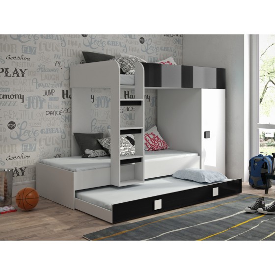 Lit gigogne enfant avec armoire et tiroir, Gamme dream