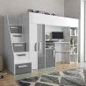 Lit combiné enfant 90x200  avec escalier et rangements, Gamme dream