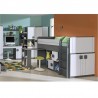Lit combiné avec bureau et rangements, Gamme puzzle