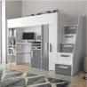 Lit combiné enfant 90x200  avec escalier et rangements, Gamme dream