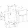 Lit combiné avec bureau et rangements, Gamme puzzle