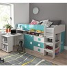 Lit combiné enfant 90x200  avec bureau et rangements  , Gamme dream