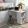Lit combiné enfant 90x200  avec bureau et rangements blanc , Gamme dream