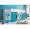 Lit combiné enfant 90x200  avec escalier  et  bureau , Gamme dream
