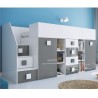 Lit combiné enfant 90x200  avec escalier  et  bureau , Gamme dream