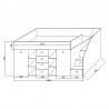 Lit combiné enfant 90x200  avec escalier  et  bureau blanc , Gamme dream