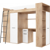 Lit combiné enfant 90x200  avec bureau et armoires  , Gamme maxi