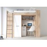 Lit combiné enfant 90x200  avec bureau et armoires  , Gamme maxi