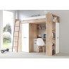 Lit combiné enfant 90x200  avec bureau et armoires  , Gamme maxi