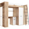 Lit combiné enfant 90x200  avec bureau et armoires  , Gamme maxi