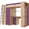 Lit combiné enfant 90x200  avec bureau et armoires  , Gamme maxi