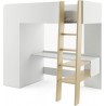 LIT ENFANT MEZZANINE 90X200  AVEC BUREAU ET ARMOIRE BLANC ? GAMME TOMI