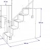 Lit combiné enfant 90x200  avec escalier et rangements  , Gamme camy