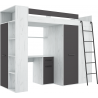 Lit combiné enfant 90x200  avec bureau et armoires blanc , Gamme maxi