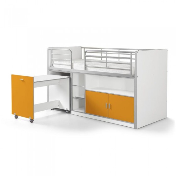 Lit compact enfant 90x200 avec bureau- Gamme bonny