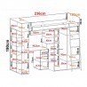 Lit combiné enfant 90x200  avec bureau et armoires blanc , Gamme maxi