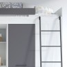 Lit combiné enfant 90x200  avec bureau et armoires blanc , Gamme maxi