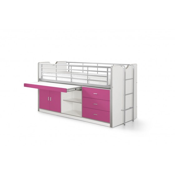 Lit compact enfant 90x200 avec bureau rabattable- Gamme bonny