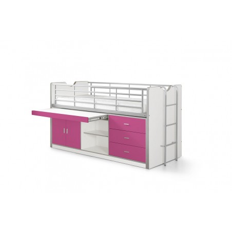 Lit compact enfant 90x200 avec bureau rabattable- Gamme bonny