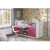 Lit compact enfant 90x200 avec bureau rabattable- Gamme bonny