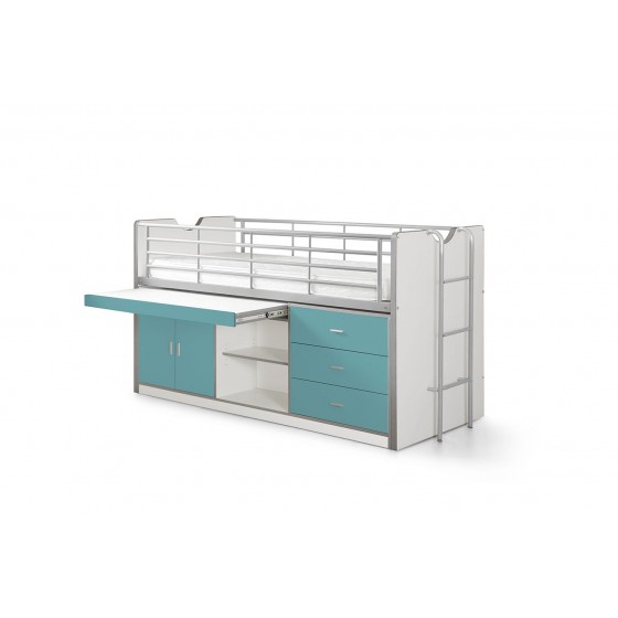 Lit compact enfant 90x200 avec bureau rabattable- Gamme bonny