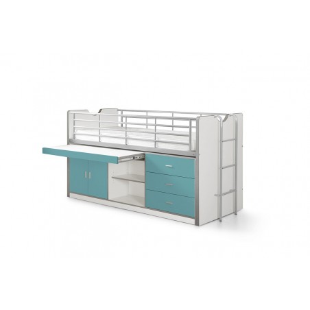 Lit compact enfant 90x200 avec bureau rabattable- Gamme bonny