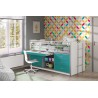 Lit compact enfant 90x200 avec bureau rabattable- Gamme bonny