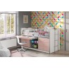 Lit compact enfant 90x200 avec bureau rabattable- Gamme bonny
