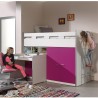 Lit mezzanine 90x200 avec bureau et rangements, Gamme bonny