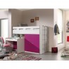Lit mezzanine 90x200 avec bureau et rangements, Gamme bonny
