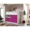 Lit mezzanine 90x200 avec bureau et rangements, Gamme bonny