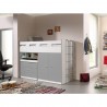 Lit mezzanine 90x200 avec bureau et rangements, Gamme bonny